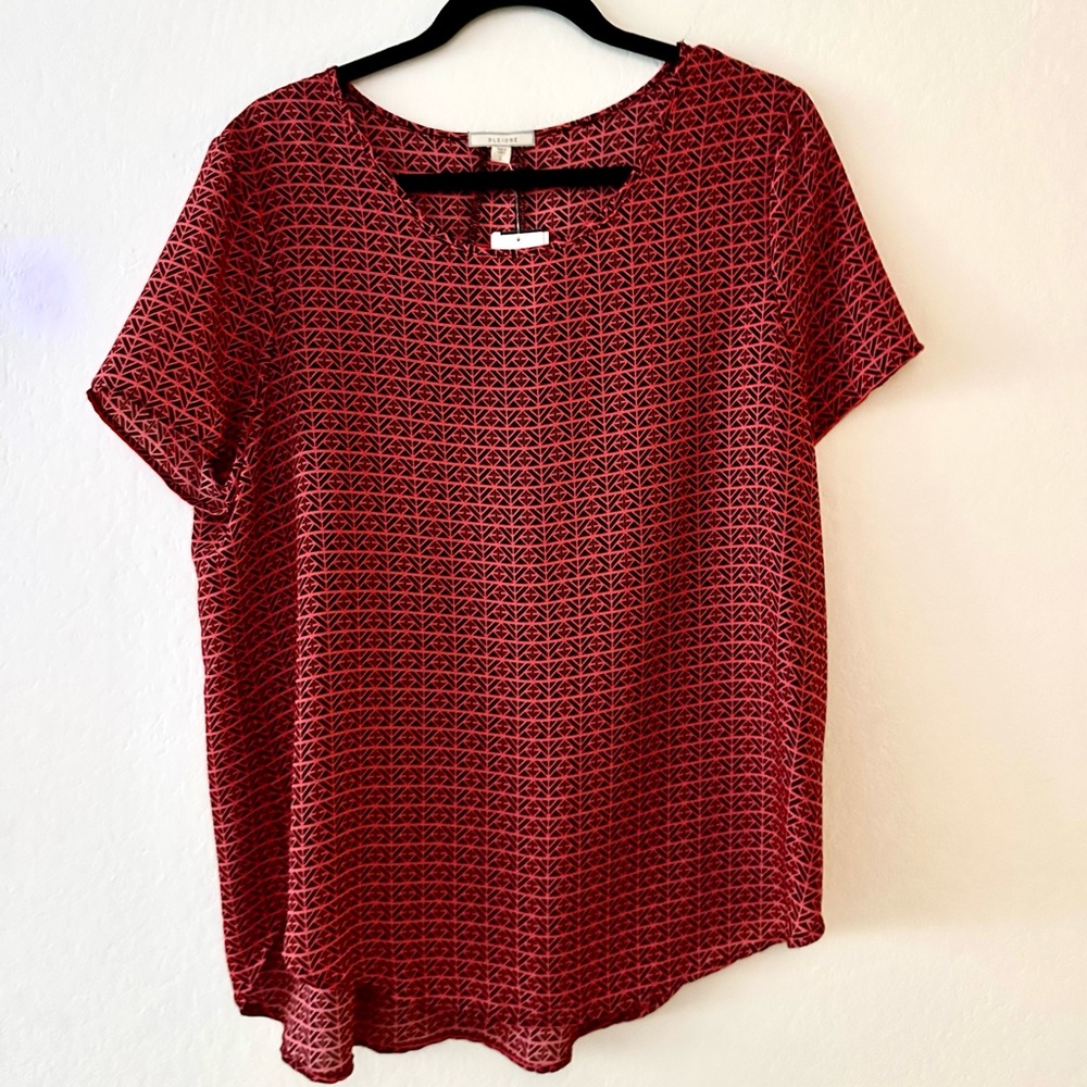 Red and black blouse